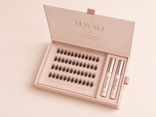 Mavali Press-On Lashes Set – gene false cu Bond & Seal, Free Glue